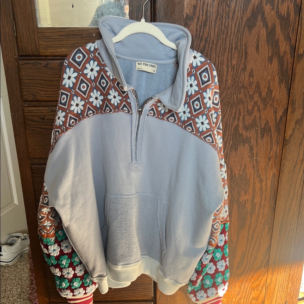 We The Free Textured Gray Pullover